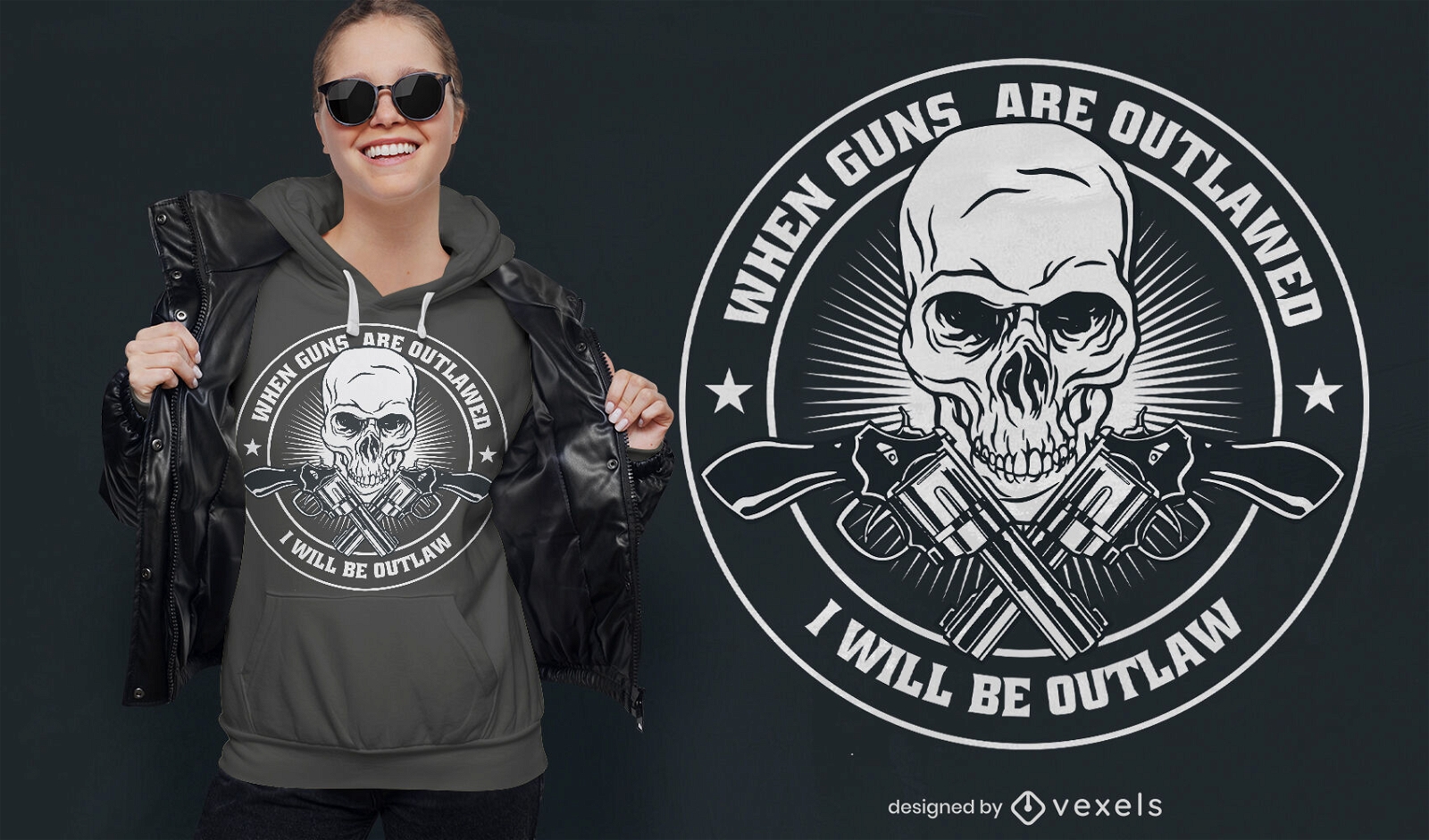 Design de camisetas Outlawed Guns