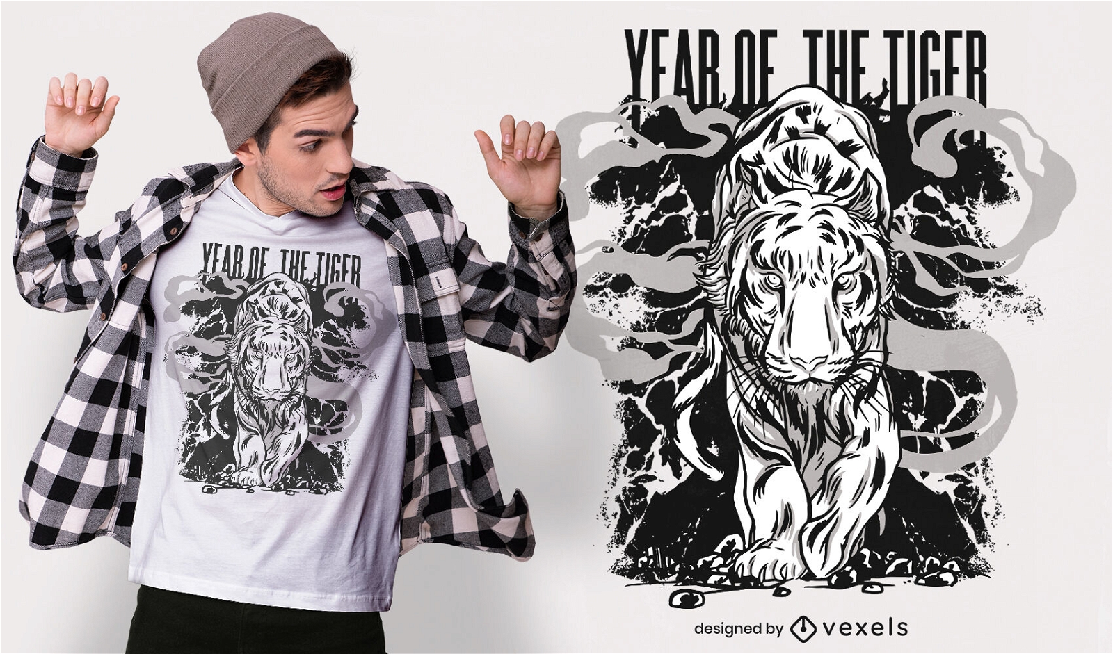 Year of the Tiger Illustration T-shirt Design