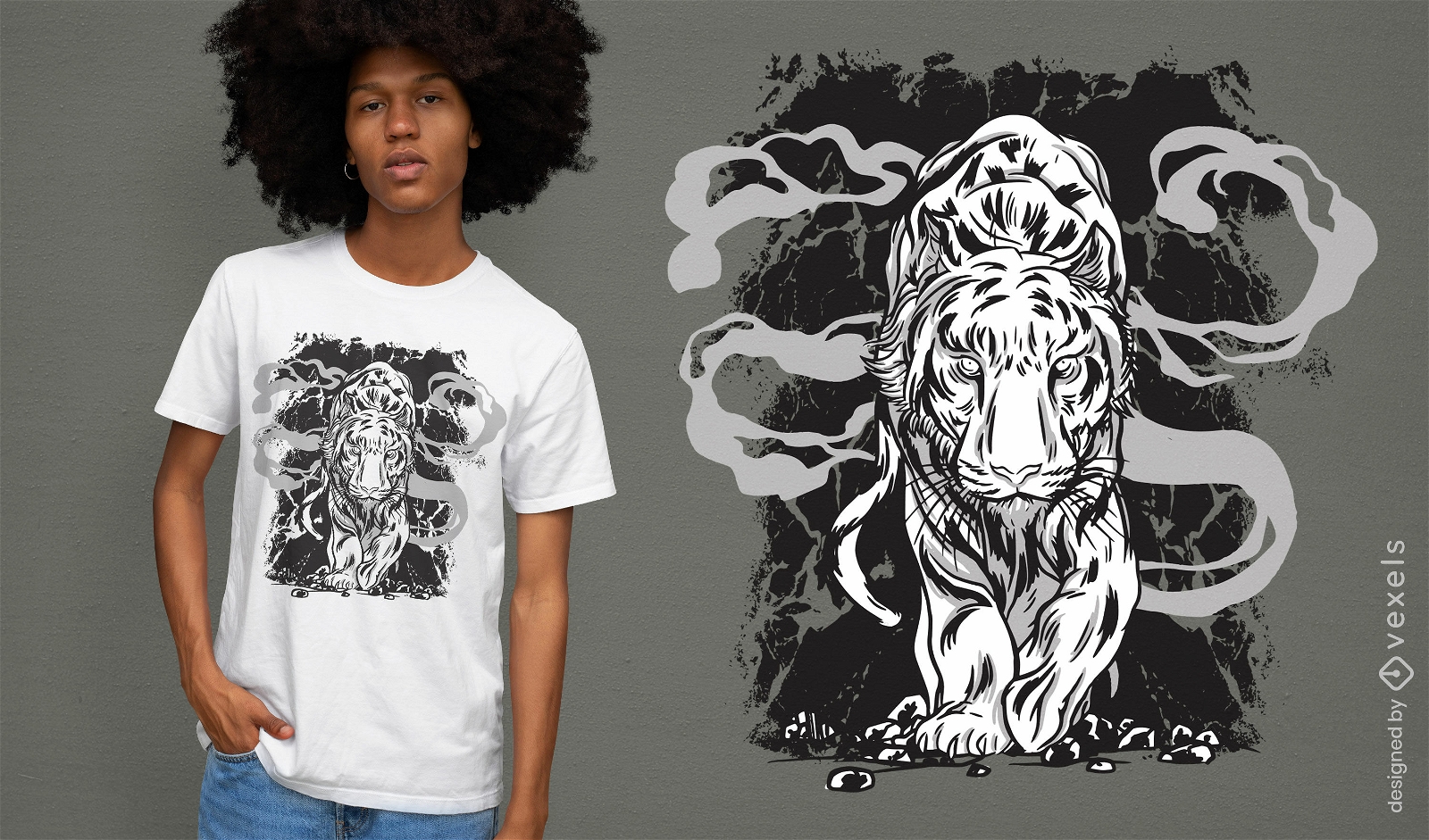 Design de camiseta com ilustração do Ano do Tigre