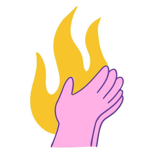 Pink hands holding a flame PNG Design