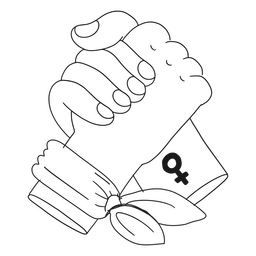 Feminism stroke hands PNG Design