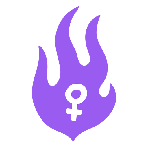 Purple flame feminism PNG Design