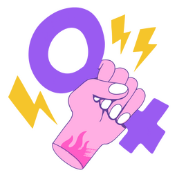 Feminismus-Farbstrichsymbol PNG-Design