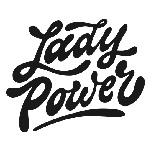 Cita cursiva de Lady power Diseño PNG