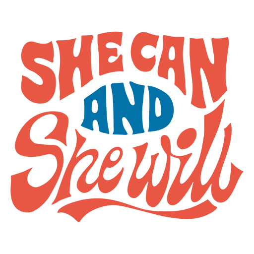 She can lettering quote PNG Design