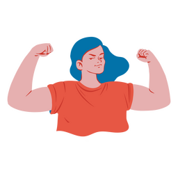 Strong woman with blue hair PNG Design Transparent PNG