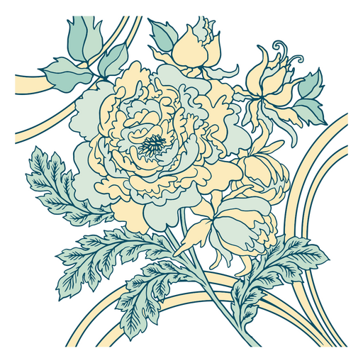 buquê de flores vintage Desenho PNG