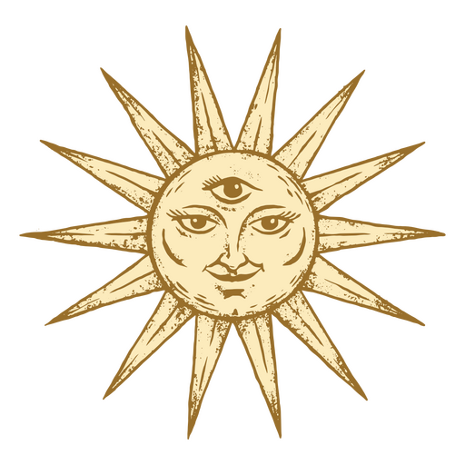 Third eye vintage sun PNG Design