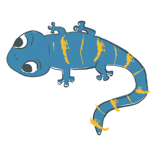 Blauer Salamander-Farbstrich PNG-Design