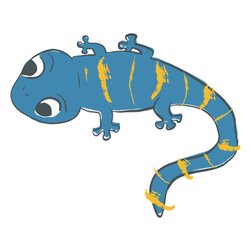 Blue salamander color stroke PNG Design