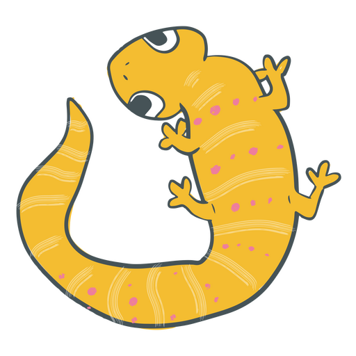 Salamander yellow color stroke PNG Design