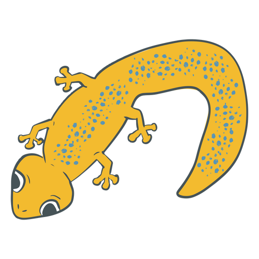 Salamander color stroke yellow PNG Design
