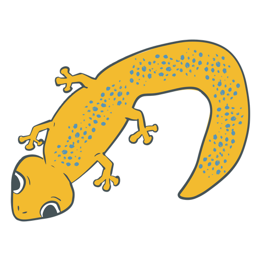 Traço de cor de salamandra amarelo Desenho PNG