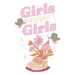 Girls support girls illustration quote Transparent PNG