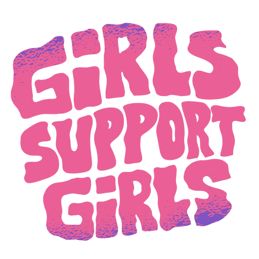 Las chicas apoyan la cita de letras de las chicas Diseño PNG