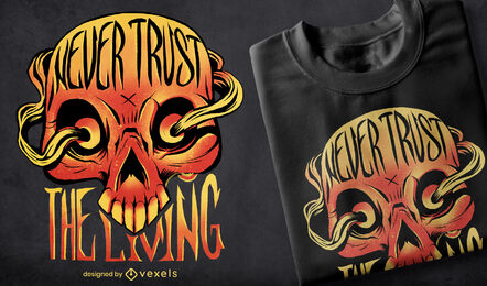 Camiseta com ilustração do crânio assustador psd