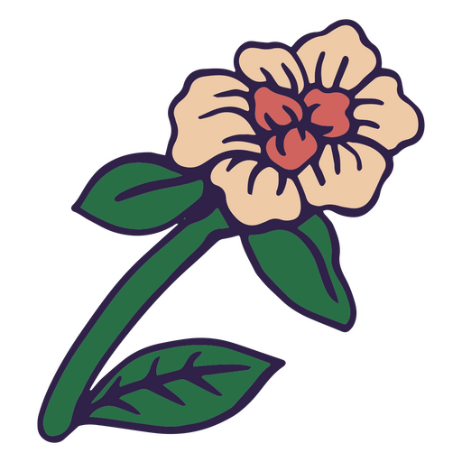 flor rosa de traço de cor Desenho PNG