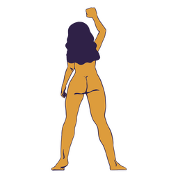 Woman with fist up PNG Design