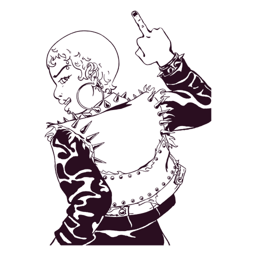 Frau mit Mittelfinger nach oben PNG-Design