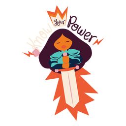 Powerful queen with sowrd PNG Design