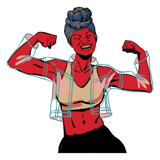 Strong black feminist woman PNG Design