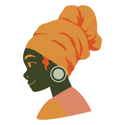 Woman with turban side profile PNG Design