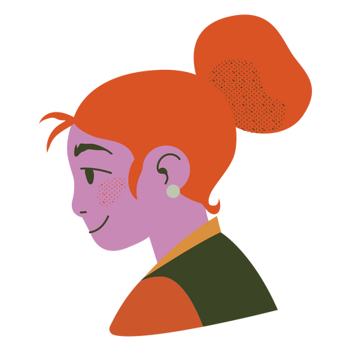Redhead woman side profile PNG Design
