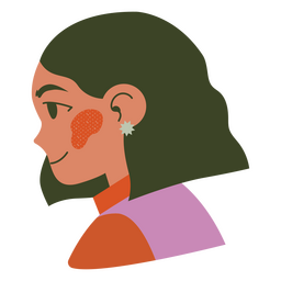 Woman with short hair side profile PNG Design