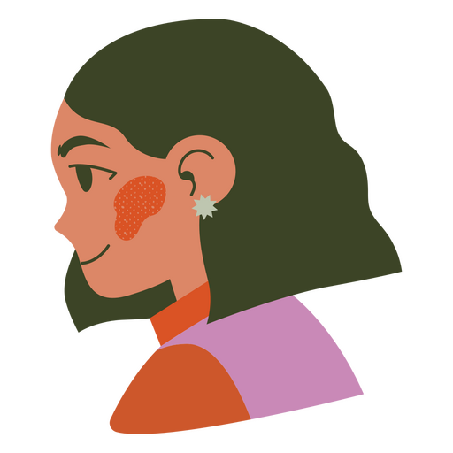 Woman with short hair side profile PNG Design