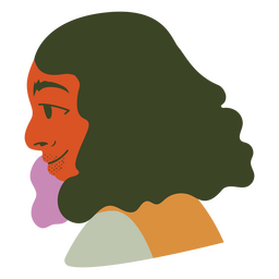 Woman with curly hair side profile PNG Design