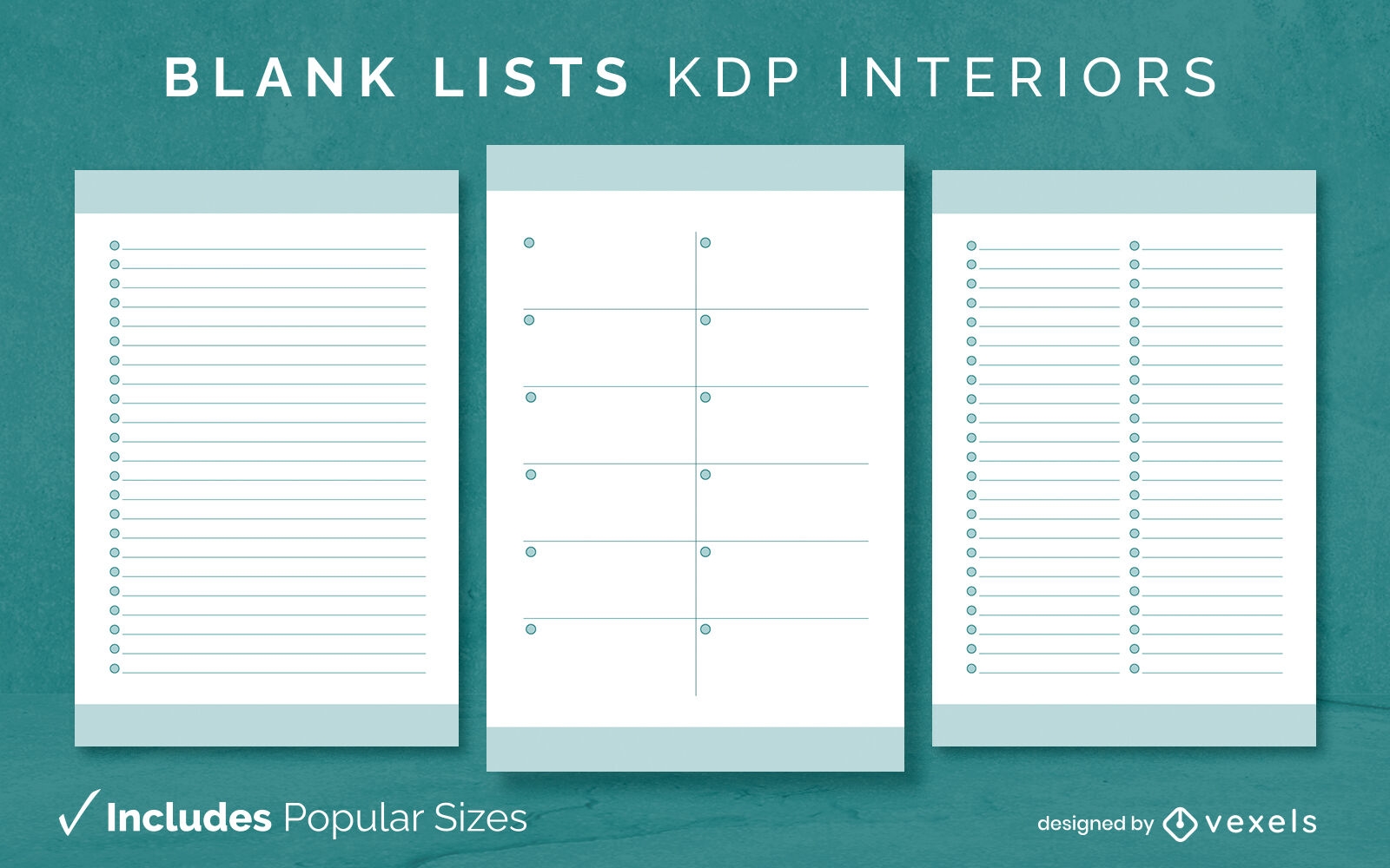 Listas en blanco Plantilla de diseño de interiores KDP