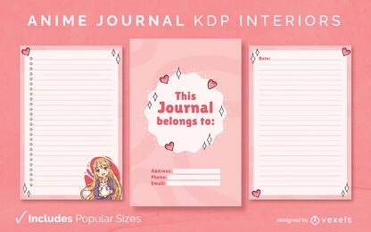 Anime Journal Template KDP Interior Design