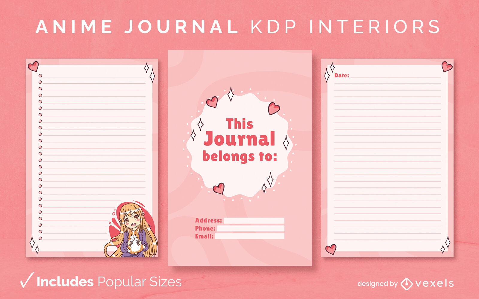 Anime Journal Vorlage KDP Interior Design