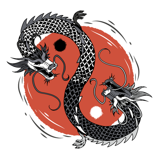 Two headed dragon PNG Design