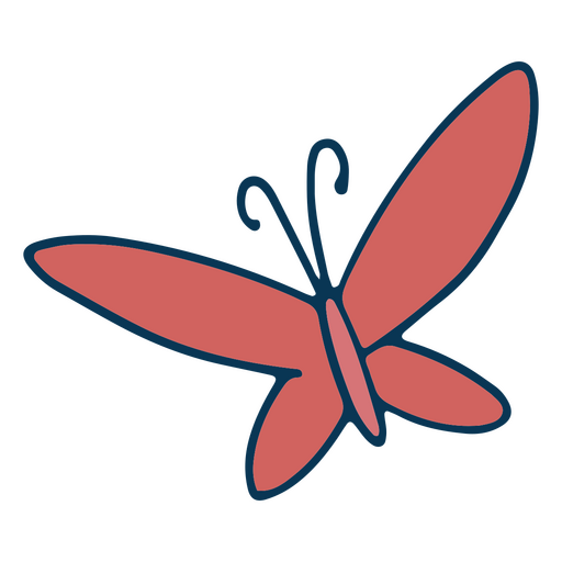 Schmetterlingsfarbstrich rot PNG-Design