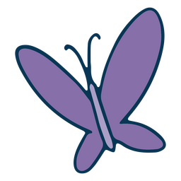 Mariposa color trazo morado Diseño PNG