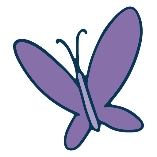 Traço de cor de borboleta roxo Desenho PNG