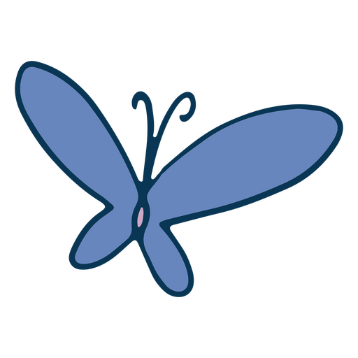 Mariposa color trazo azul