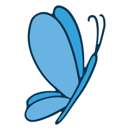 Butterfly color stroke turquoise PNG Design