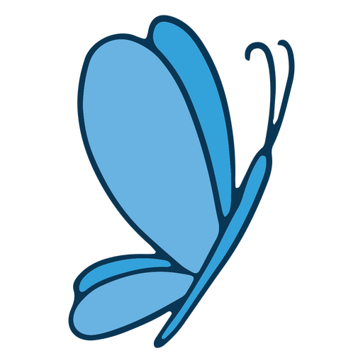 Butterfly color stroke turquoise PNG Design