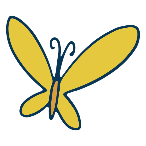 Schmetterlingsfarbstrich gelb PNG-Design