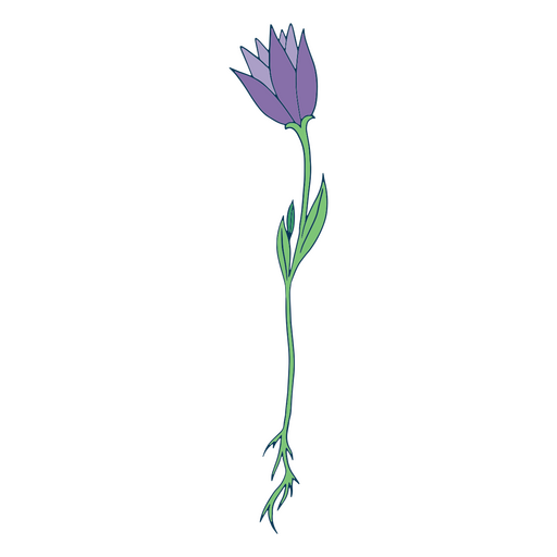 Niedlicher Blumenfarbstrich lila PNG-Design