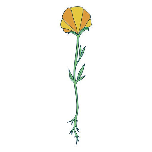 Netter Blumenfarbstrich gelb PNG-Design