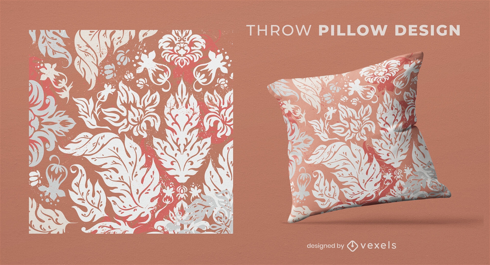 Diseño de almohada de tiro ornamental floral