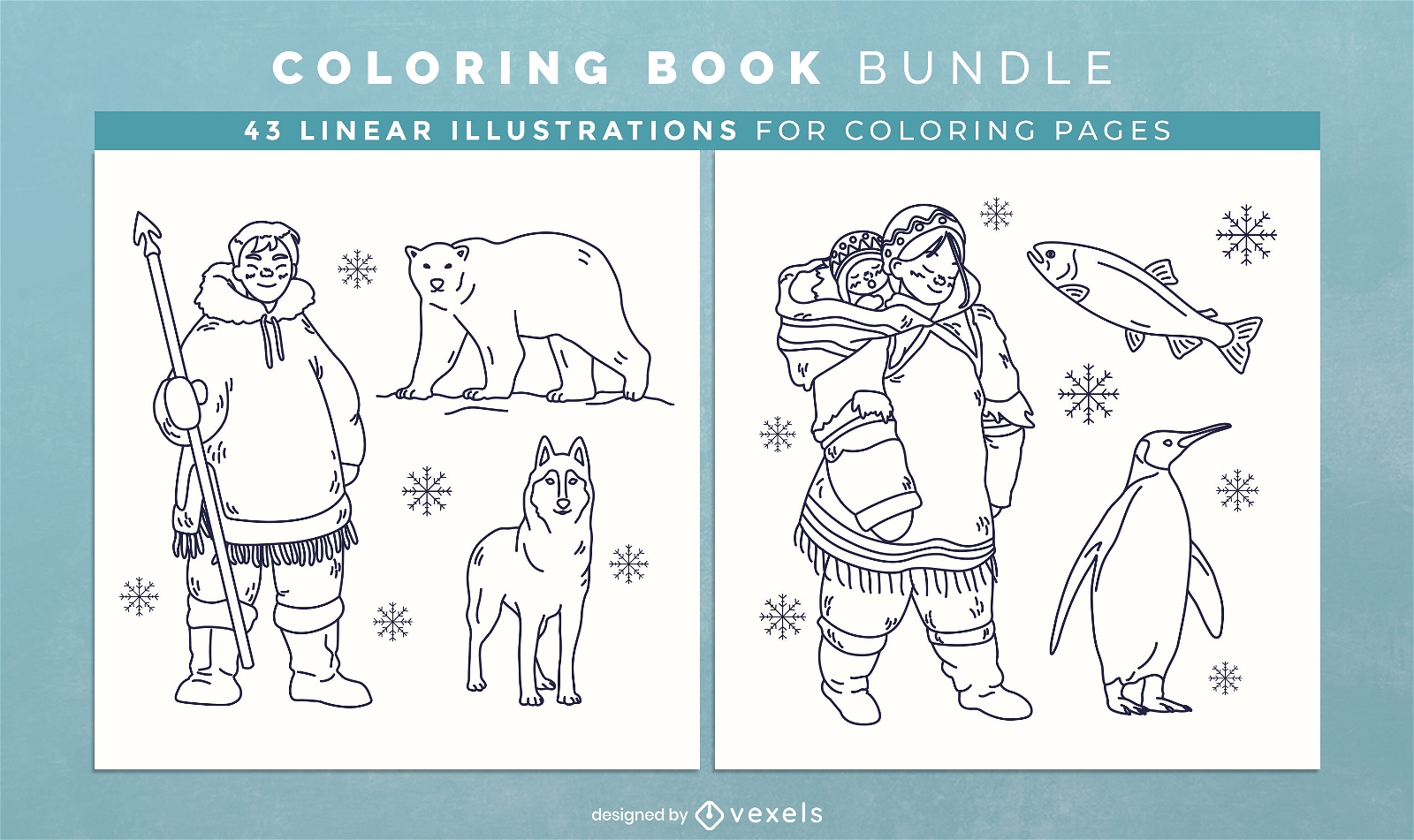 Eskimo Coloring Book Design Pages