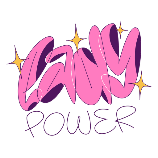 Citação de traçado de cor Lady power Desenho PNG