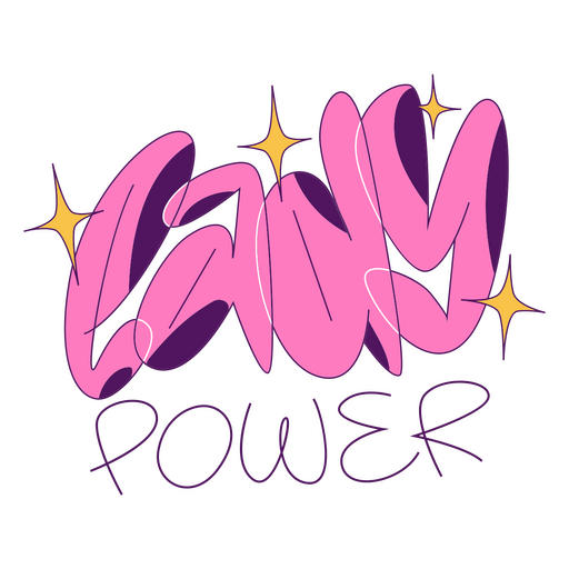 Lady Power Farbstrichzitat PNG-Design