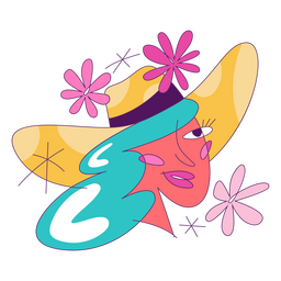 Abstract woman with hat PNG Design