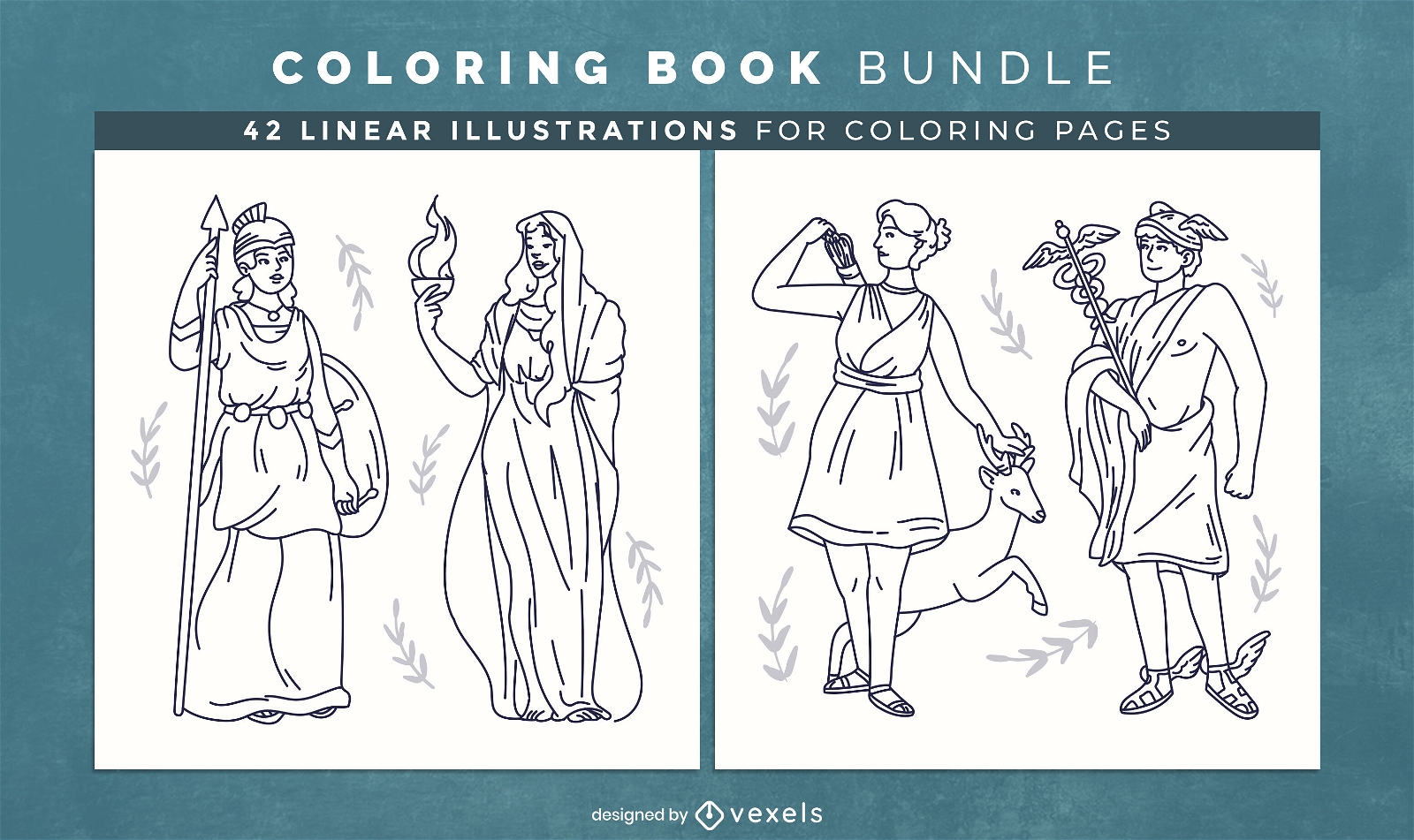 Páginas de desenho de livro para colorir deus e deusas