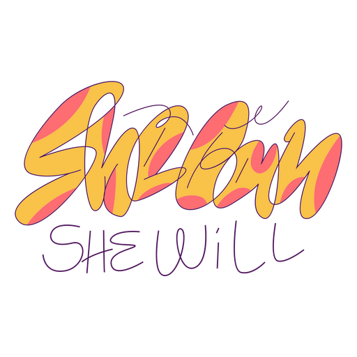 She can color stroke quote PNG Design